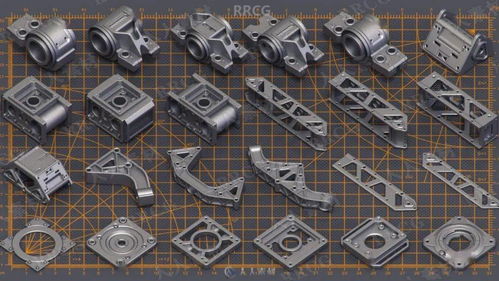 400组科幻硬表面机械零件雕刻细节3D模型合集